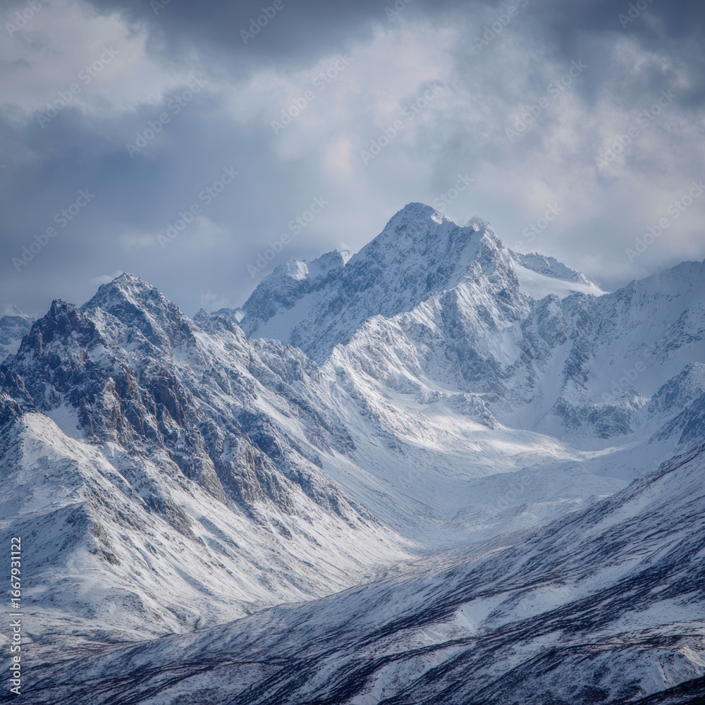 Obraz premium textured snowy peaks Alaska range
