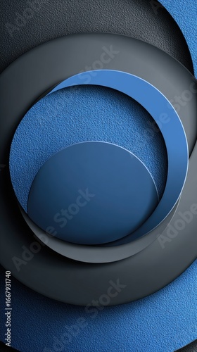 Abstract circles in dark gray and blue