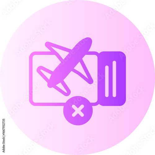 Plane ticket gradient icon