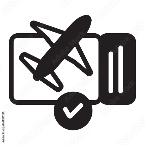 Plane ticket glyph icon