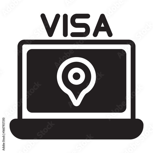 Digital nomad glyph icon