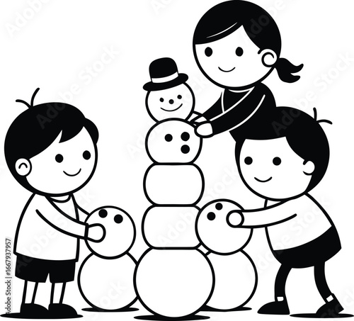 Snowmen Children Stacking Mini Snowmen
