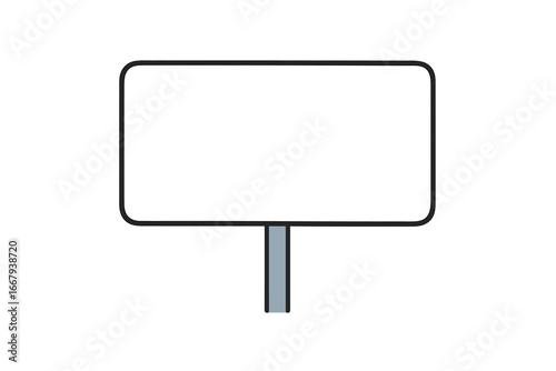 Blank yard sign vector isolated, horizontal advertising banner mockup with copy space, cartoon style vector illustration for outdoor promotion and marketing campaigns
