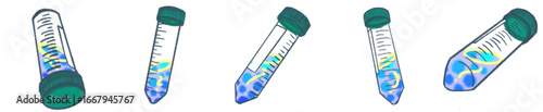 Test Tube with DNA Spiral Illustration PNG for Science Infographic and Presentation