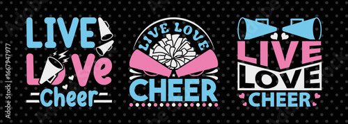 Live Love Cheer SVG Bundle | Cheerleading Quote Shirt Design for Cricut & Silhouette