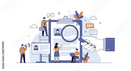 Illustrating the detailed process of professional candidate selection and applicant screening for job opportunities