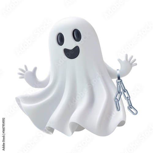 3d vector ghost halloween. Cute character icon set, spooky scary happy cartoon monster illustration isolated. Girl face, funny emoji element. Funny party invitation design set. Black friday sale trick