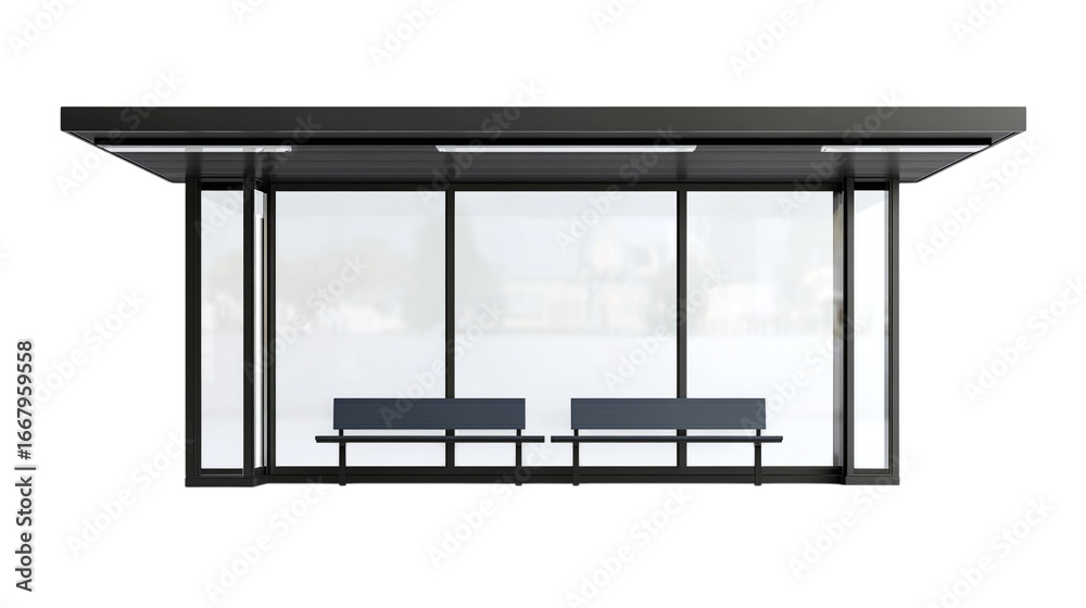 Fototapeta premium Bus Stop Mockup 10 isolated on transparent background 