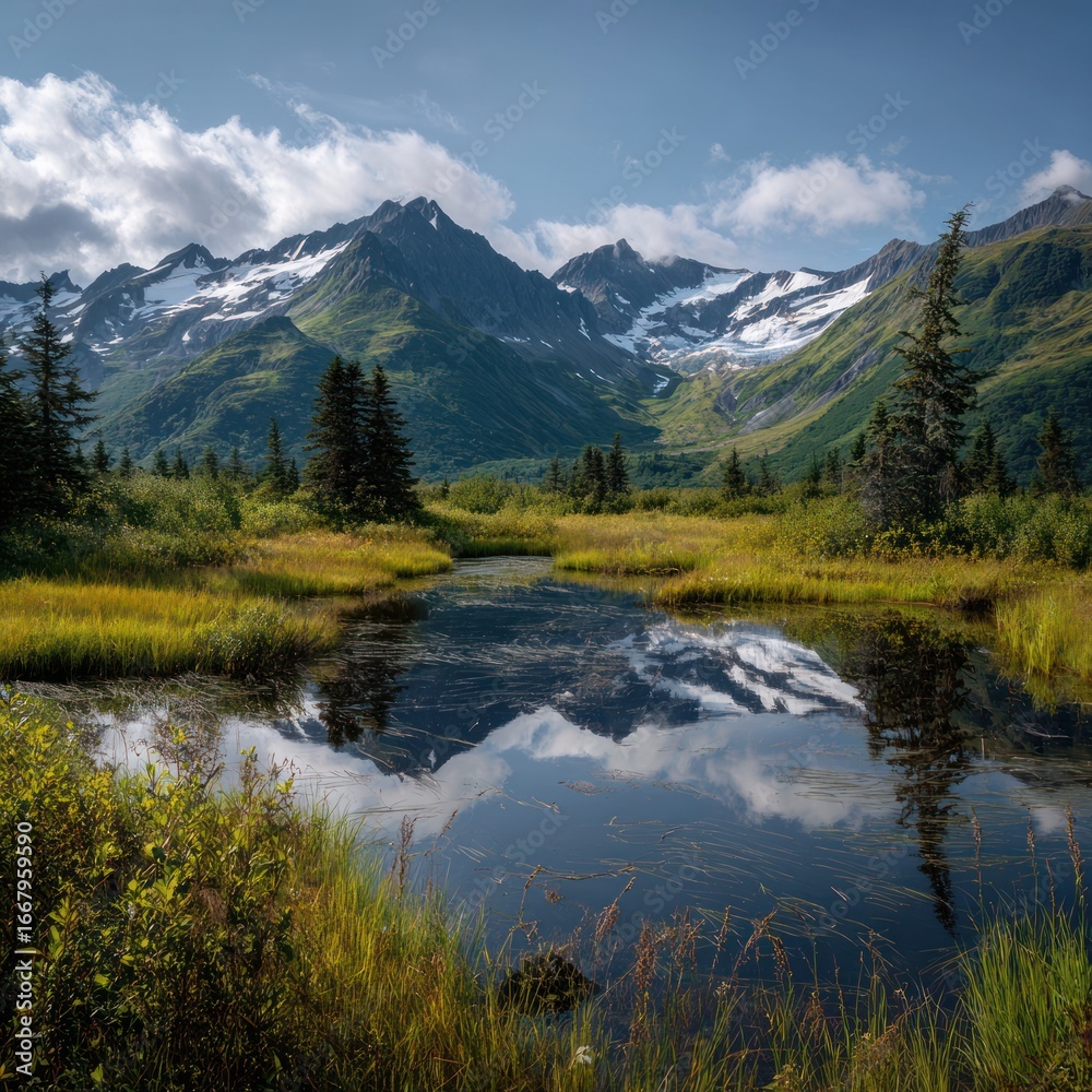 Fototapeta premium untouched Alaska nature reserve landscape