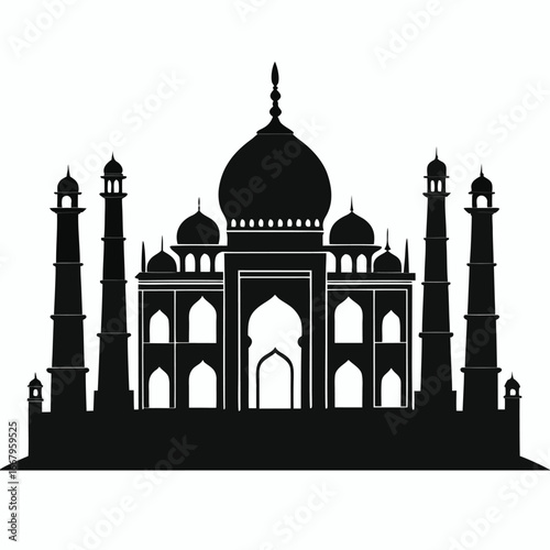 Taj Mahal Thin Detailed Outline
