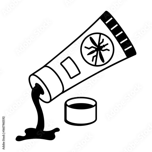 Sketchy style icon representing a mosquito repellent
