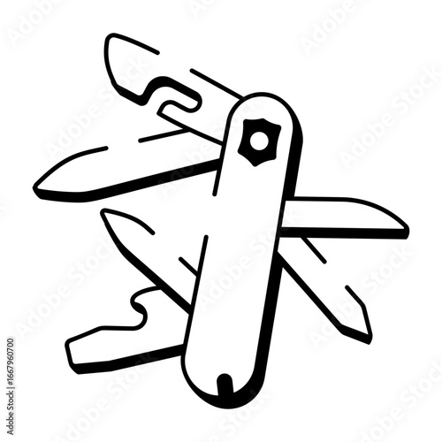 A drawing style icon denoting a multitool
