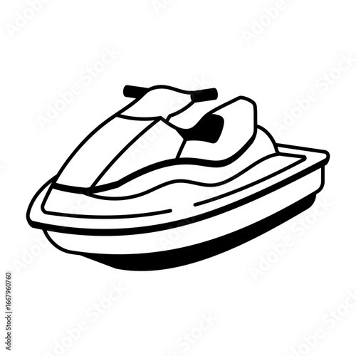 A drawing style icon showing a jet ski
