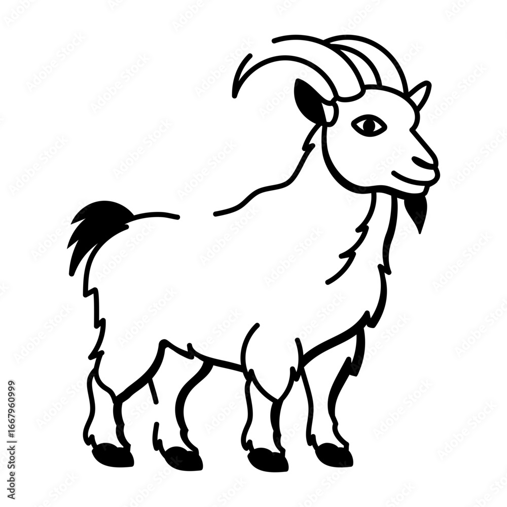 Fototapeta premium Sketchy style icon representing a mountain goat