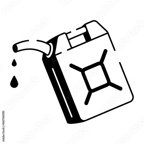 Hand drawn style icon showing a gasoline canister

