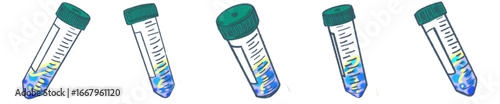 Test Tube with DNA Spiral Illustration PNG for Science Infographic and Presentation