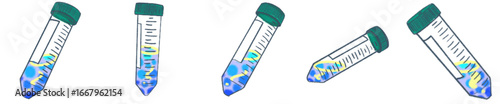 Test Tube with DNA Spiral Illustration PNG for Science Infographic and Presentation
