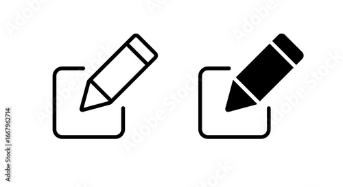 Edit pencil icon. Compose and create symbol. Writing and editing tool design