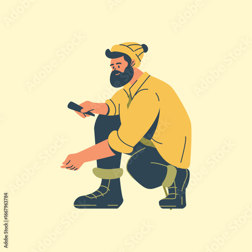 Illustration of an Camping Adventure Man Lumberjack