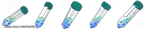 Test Tube with DNA Spiral Illustration PNG for Science Infographic and Presentation