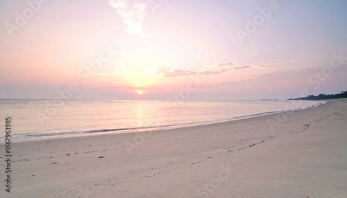 Sunrise Over Minimalist Beach Scene
