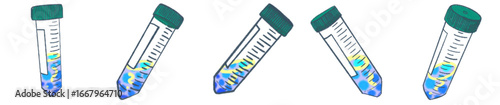 Test Tube with DNA Spiral Illustration PNG for Science Infographic and Presentation