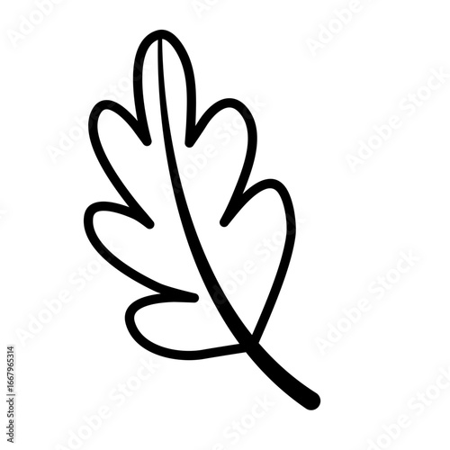 Oak leaf in autumn season single icon