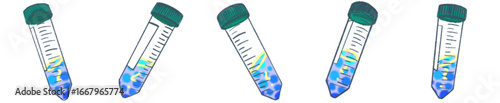 Test Tube with DNA Spiral Illustration PNG for Science Infographic and Presentation