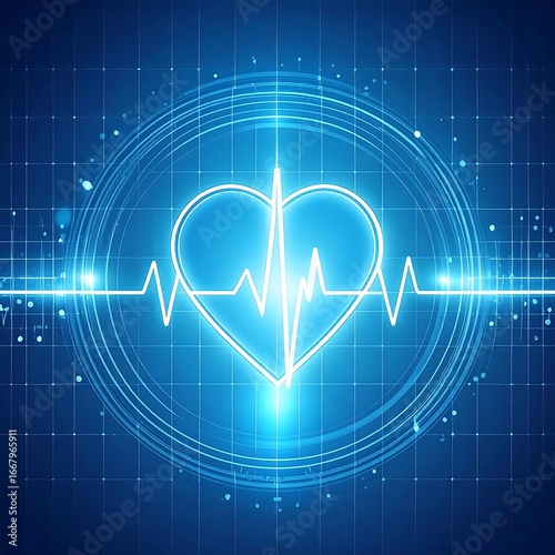 Heartbeat pulse digital graphic design