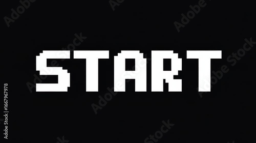 Retro Pixel Art Start Screen Design Digital Game  8bit  Gaming Nostalgia
