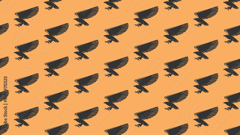 Fototapeta premium HAWK EAGLE vector pattern colourful