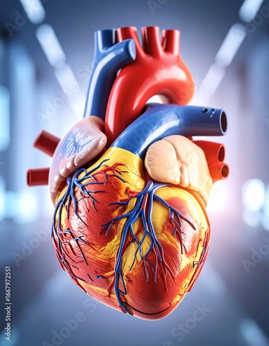 Human Heart, Anatomy, 3D Render, Medical Setting