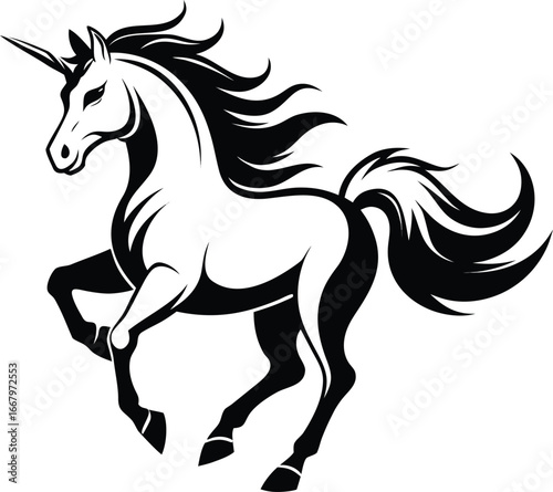 Unicorn Galloping Forward With Dynamic Motion