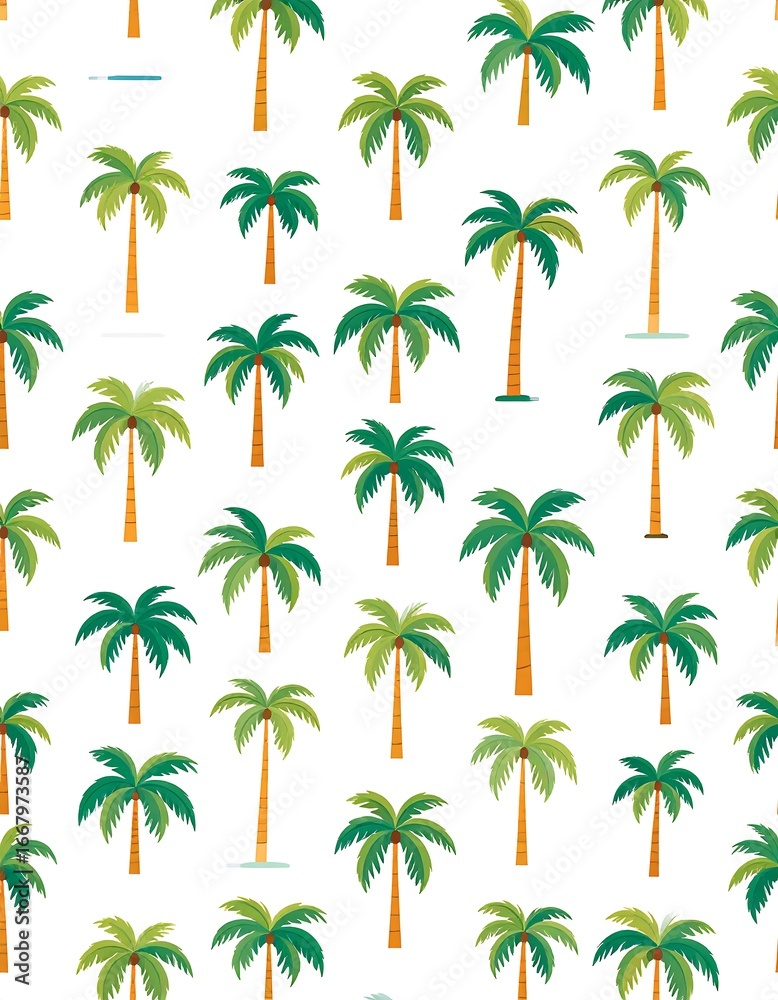 Obraz premium Tropical palm tree pattern on white background