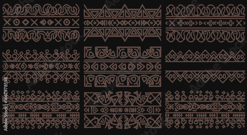 Vibrant tribal border designs add ethnic flair and cultural richness to any project