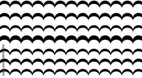 Bold black and white geometric wave pattern creates modern visual appeal