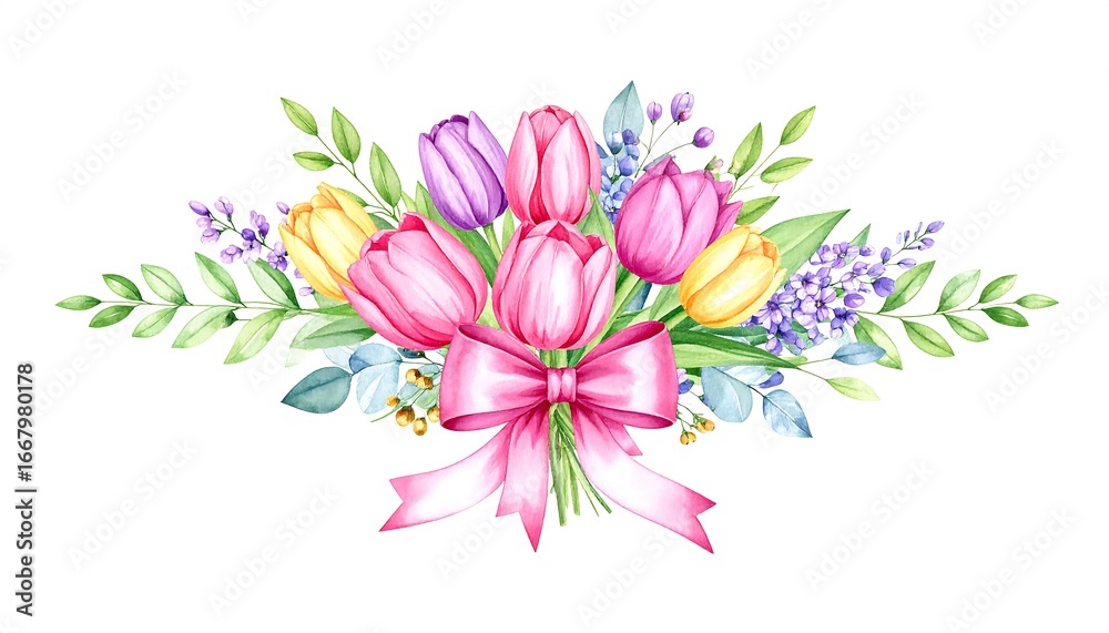 Obraz premium Watercolor floral bouquet (2)