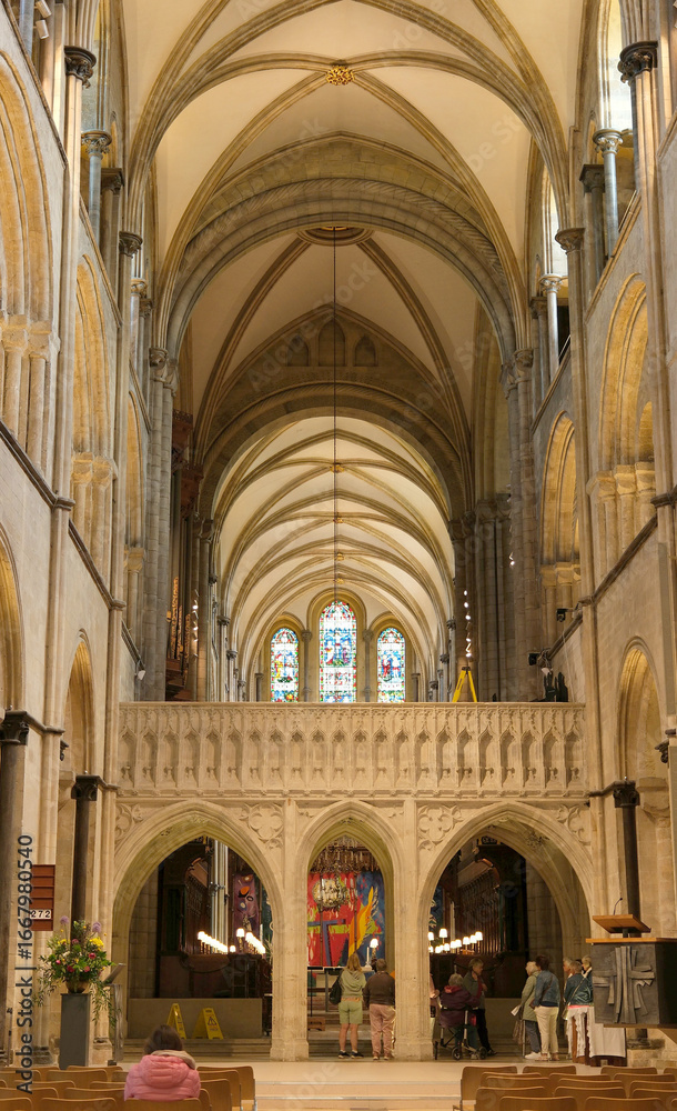 Naklejka premium Chichester Cathedral Ceiling and the Arundel Screen.