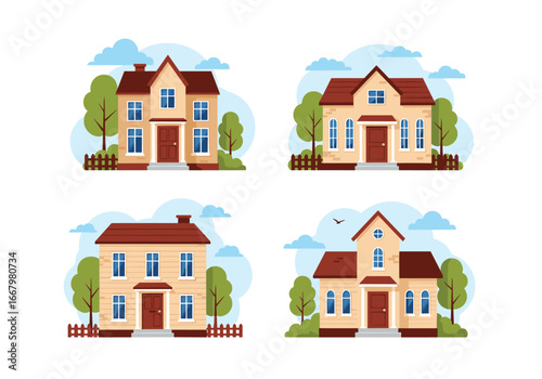 Beautiful family homes for residential real estate property development and investment