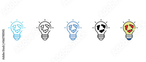 Light Bulb Recycling icon design with white background stock illustration