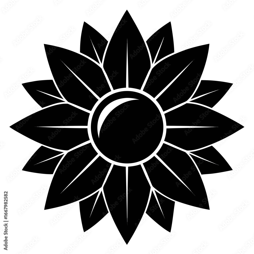 Solar Bloom Silhouette Vector Solar Bloom Silhouette Vector
