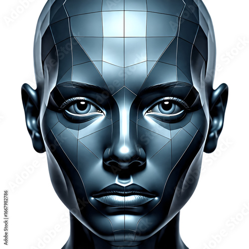 AI Face Recognition Technology Digital Concept Isolated