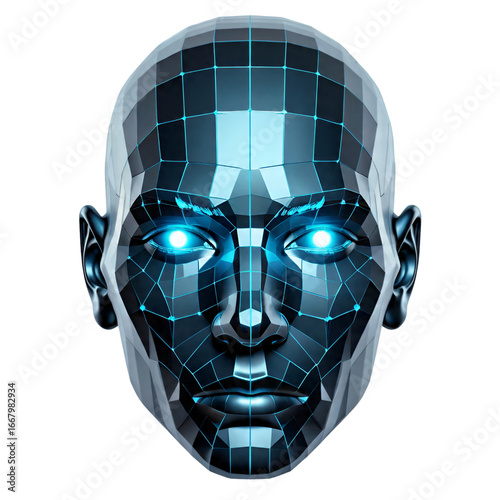 AI Face Recognition Technology Digital Concept Isolated