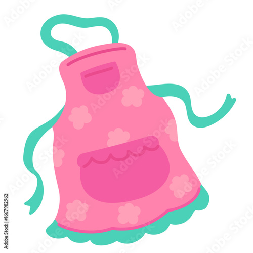 Pink flower Apron Illustration
