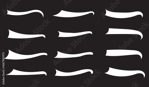 Text Tails Swoosh Baseball Sign, Typography font curve tail, font swoosh tail ornamental vector, Typographic swash and swooshes tails
