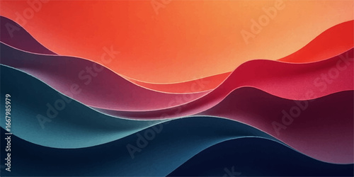 Abstract, colorful vector wave patterns create a dynamic backdrop for a web template or banner design