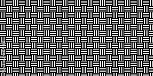Minimal line Seamless geometric pattern with shapes. Decoration and maze ornament square graphic wall tile.	