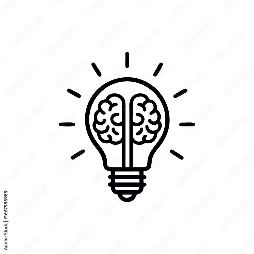 Creative Idea Lightbulb with Brain Creative Idea Lightbulb with Brain