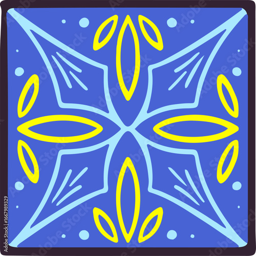 Blue Yellow Tile