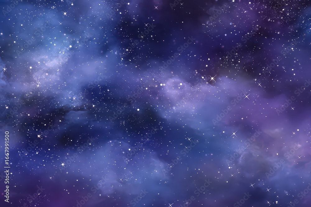 Fototapeta premium Purple And Blue Nebula With Stars In Space
